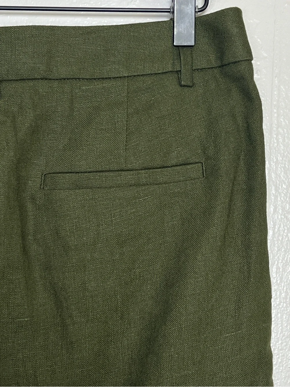 BANANA REPUBLIC Women’s Size 4 Camo Green Palma Straight-Leg Linen Pant